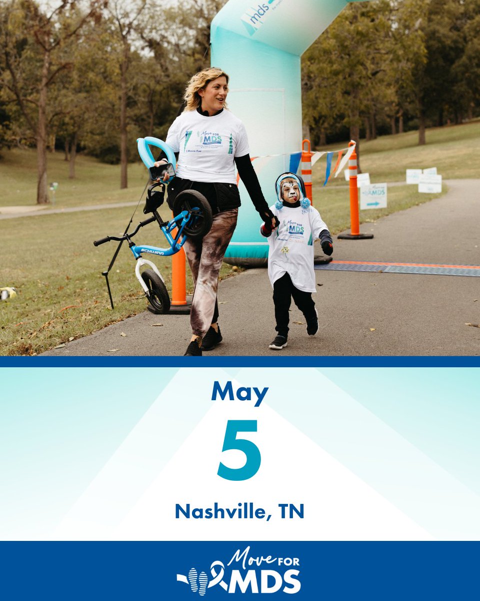 We invite you to join us on May 5th at Two Rivers Park, 3150 McGavock Pk, Nashville, TN 37214, for the Move for MDS Walk, supporting research and those affected by MDS. Register for the Nashville Move For MDS 5K walk today: moveformds.org