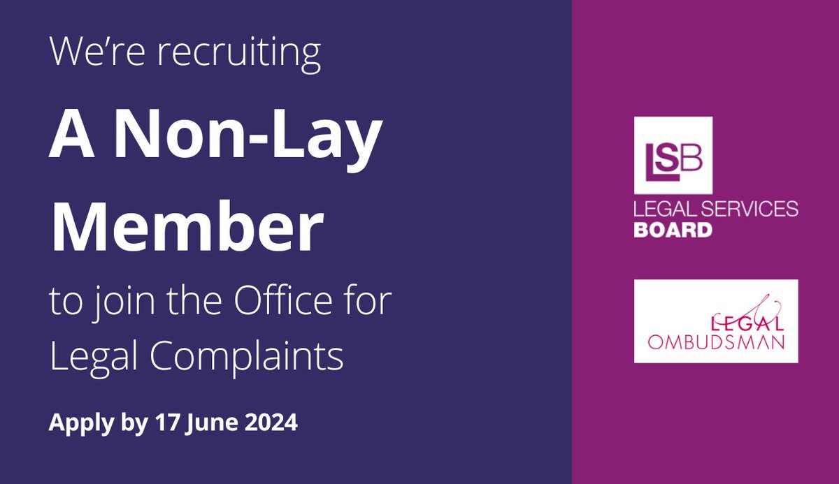 One of our roles is overseeing the Board of the @Legal_Ombudsman. We are recruiting a legal professional to join the Board and help advance its mission of improving customers’ experience of the Ombudsman service. Find out more: wig.co.uk/external-vacan… #ReshapingLegalServices