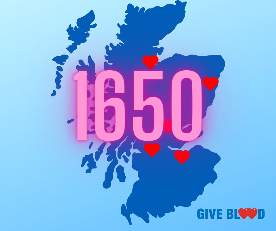 Did you know we need to welcome 3500 #blooddonors each week in Scotland and 1650 are needed just at our donor centre locations! We have 5 donor centres to choose from, Aberdeen, Dundee, Edinburgh, Glasgow or Inverness. Book online now at scotblood.co.uk or 0345 90 90 999