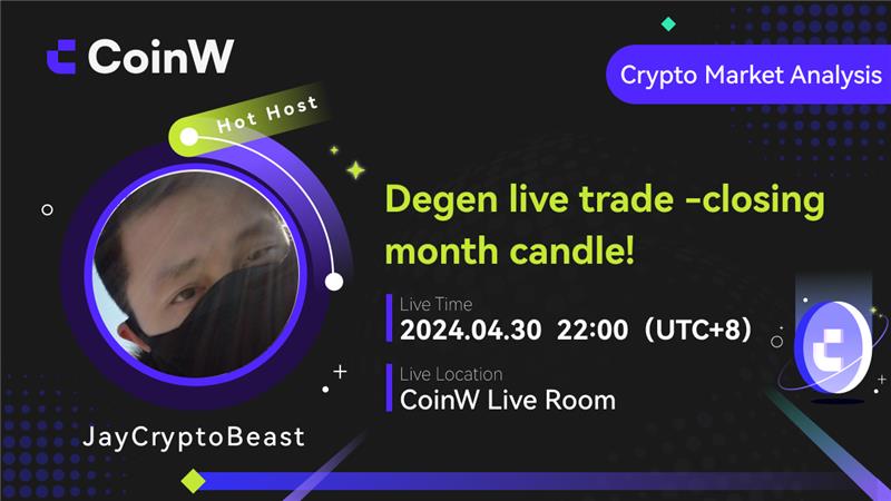 📺 Don't miss out! Join the live online session discussing “Degen live trade -closing month candle!” hosted by @JayLunox 🌟 Guest: JayCryptoBeast 📅 Time: 30th April 2024, 14:00 UTC 📍Tune in to our #CoinW Live Room (coinw.com/front/live/vid…)