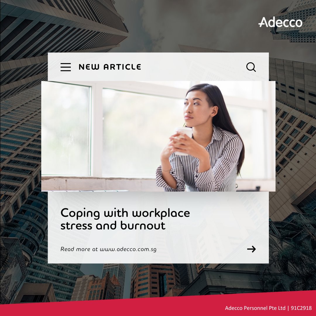 It is important to ensure that we have effective coping mechanisms to deal with the stress we face at work. Explore how you can do it here: tinyurl.com/3nfxe6k7

#AdeccoSG #AdeccoMNC #AdeccoFortune500 #MentalHealth #WeveGotYou