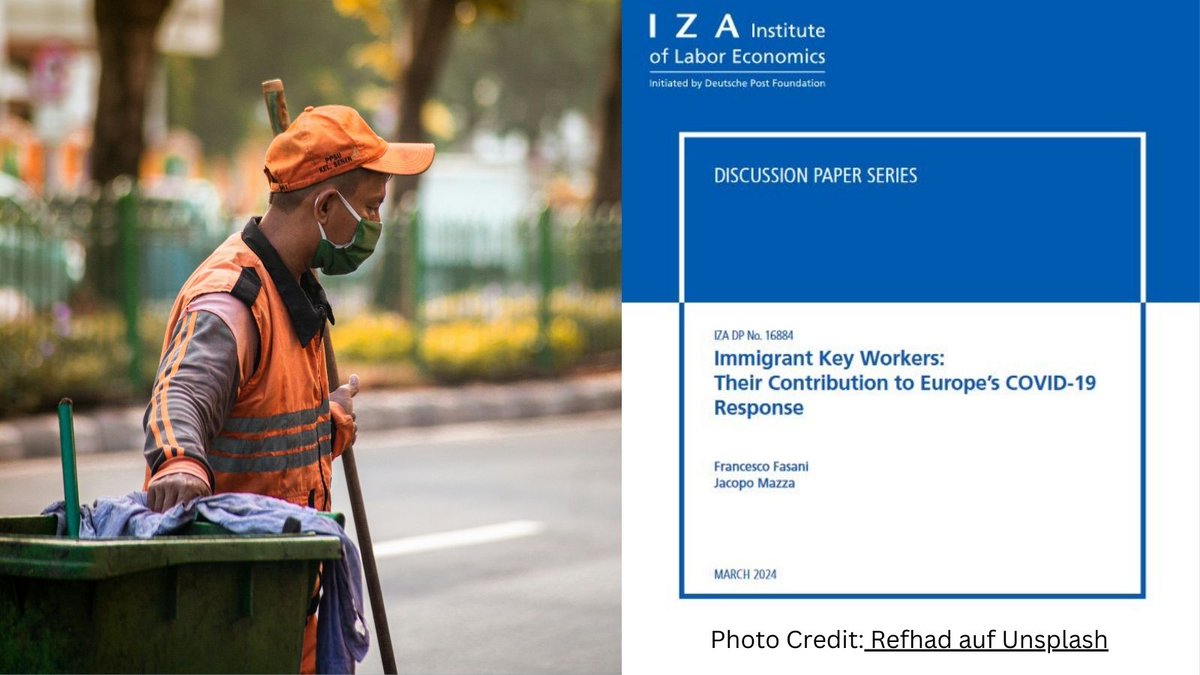 Read yesterday's Opinion Piece and want to learn more? 'Immigrant Key Workers: Their Contribution to Europe's COVID-19 Response', IZA DP 16884 by @fasani_f at University of Milan and @JacopoMazza @UniUtrecht. docs.iza.org/dp16884.pdf