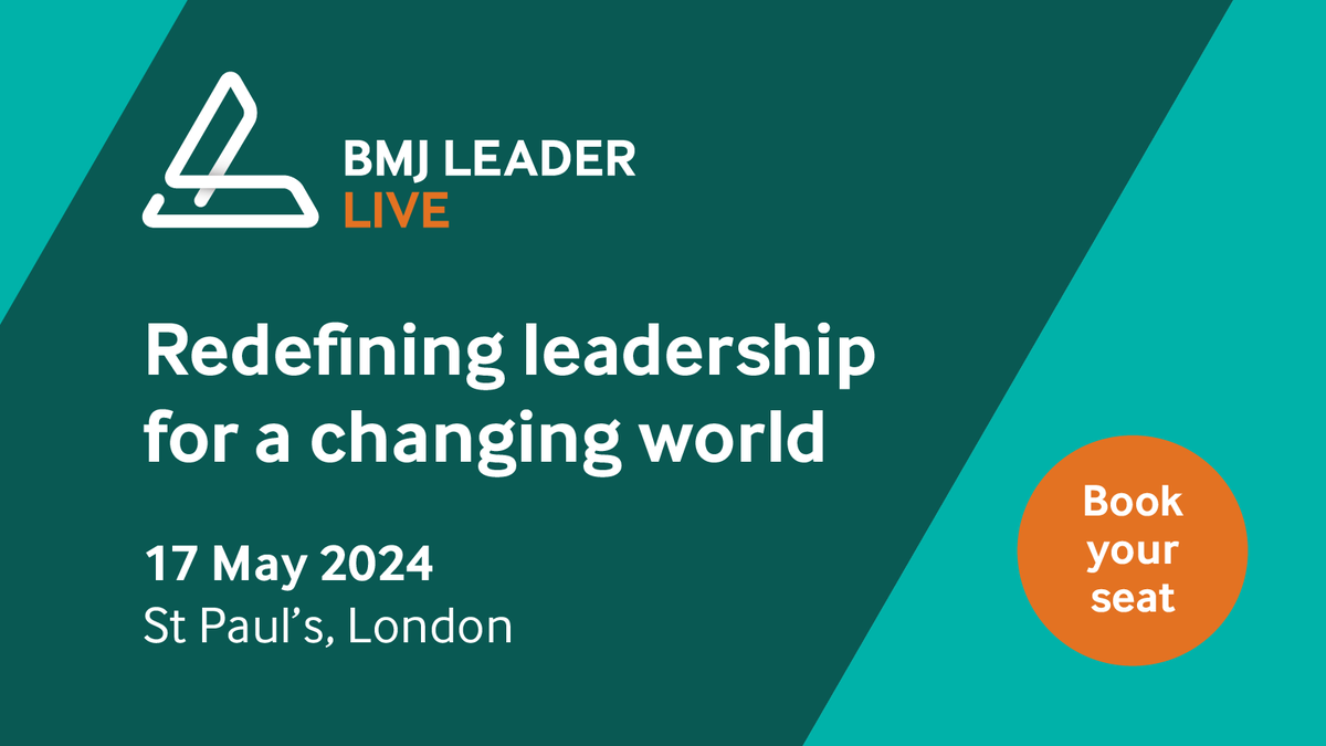 🌟 Join us in supporting #BMJLeaderLive as they redefine leadership for a changing world. Save the date—May 17th, 2024, at etc venues St Paul’s—for a day of insights and inspiration. Register today with code LEADER20 to unlock 20% off: bit.ly/3SQ6cNa 💡