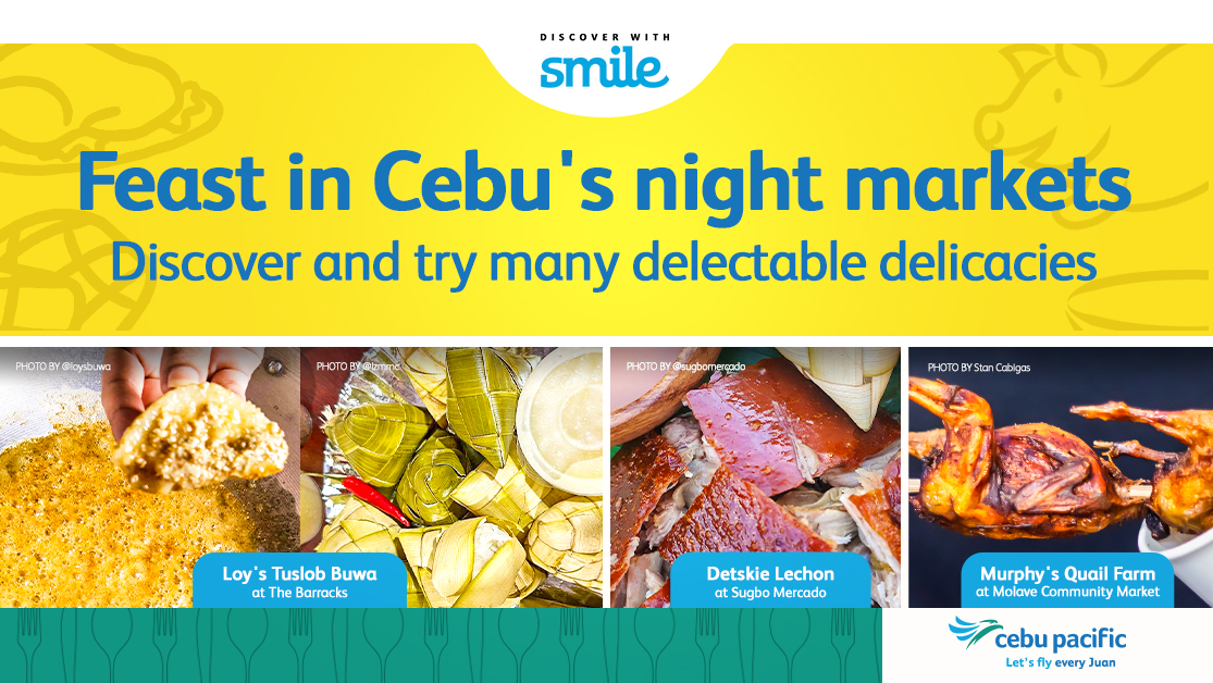 Feast in the streets of Cebu’s night markets with many delectable delicacies for you to discover. Enjoy dining just like a Cebuano! Let your hunger lead you to Cebu’s best foodie finds: bit.ly/CEBNightMarket… #SmileWithCEB #LetsFlyEveryone