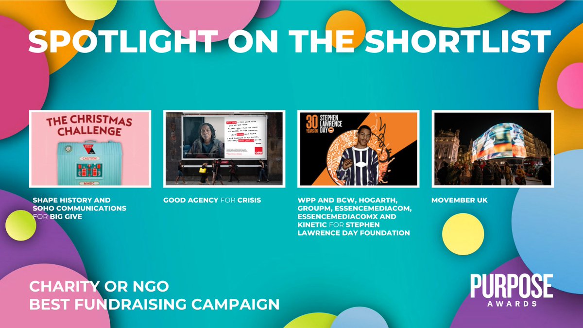 💡Spotlight on the Shortlist💡#PurposeAwardsEMEA Congratulations to our nominees in the Charity or NGO Best Fundraising Campaign Category! Book your tickets to the ceremony➡️shorturl.at/hqxP1
