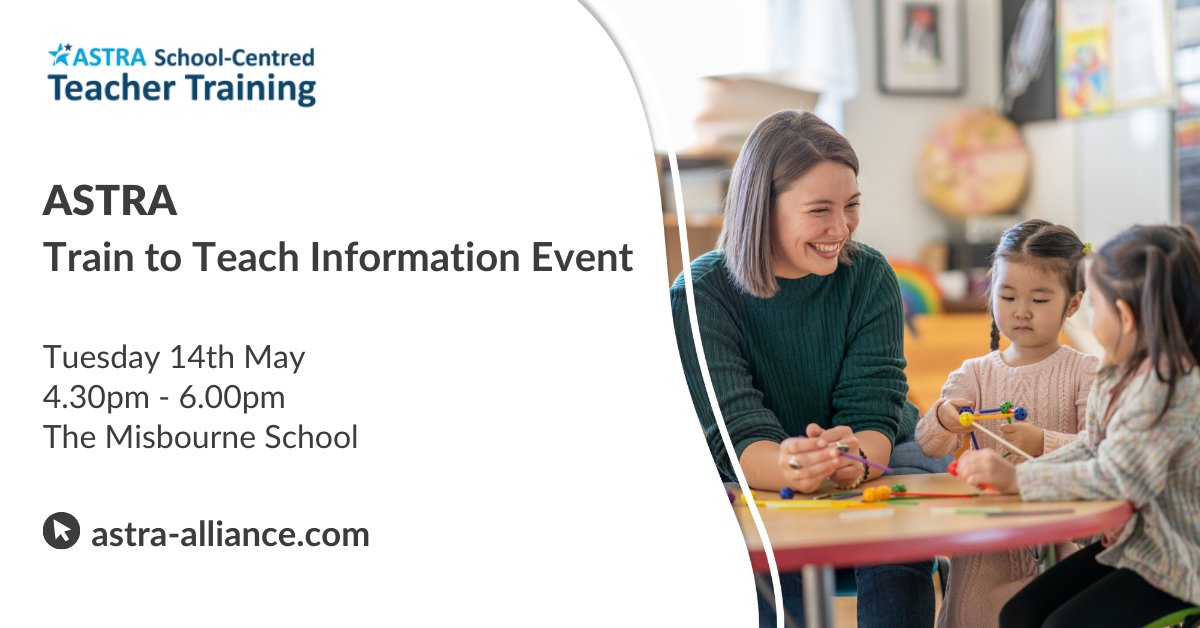 🌟 Two weeks to go! 🌟

Are you an aspiring educator in Bucks? Join us for an informative Train to Teach Event on 14th May! Learn more and register here: tinyurl.com/yckcs2s3
 
4.30pm - 6.00pm
The Misbourne School, HP16 0BN
 
#TrainToTeach #EducationEvent #TeachingCareers