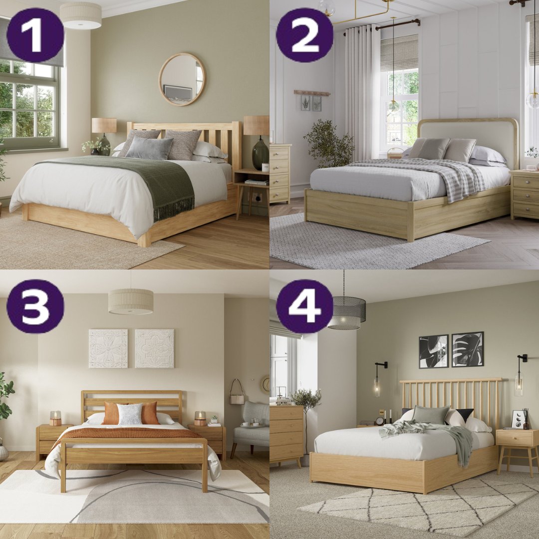 Wooden beds showdown! Reply with your favourite ⬇️ 1. Edgemont Ottoman Wooden Bed Frame 2. Delphine Ottoman Bed Frame 3. Hip Hop Wooden Bed Frame 4. Ezra Ottoman Bed Frame