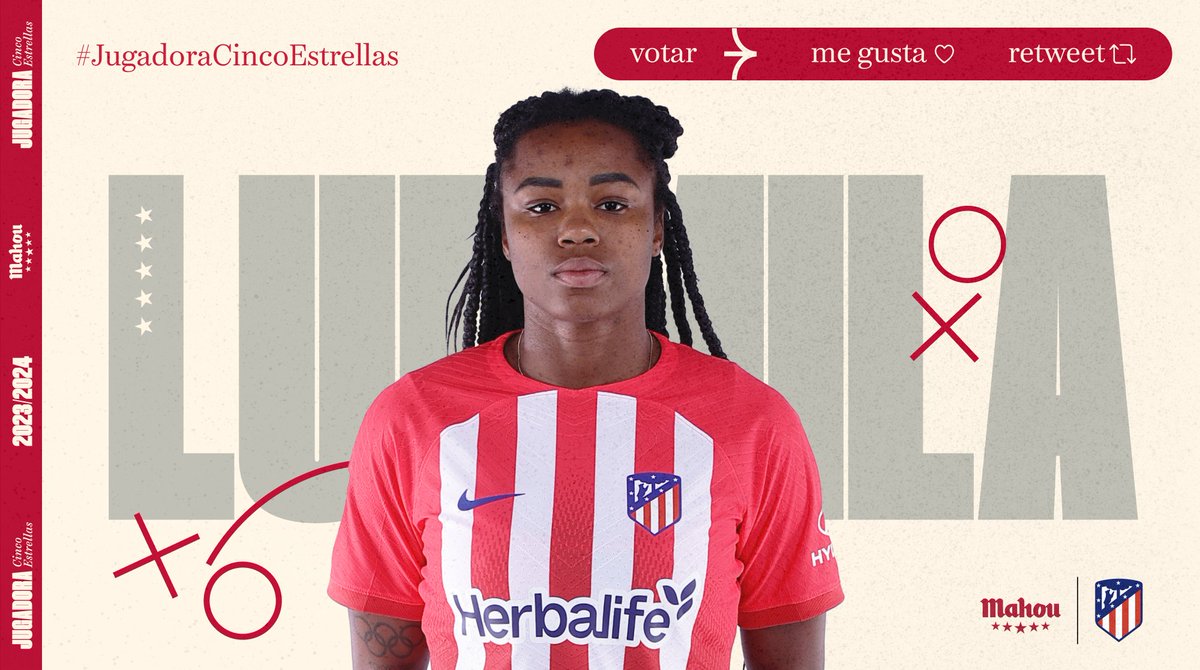 RT o MG si crees que @ALudmilaSilva ha sido la #JugadoraCincoEstrellas del @AtletiFemenino en abril (3/6)