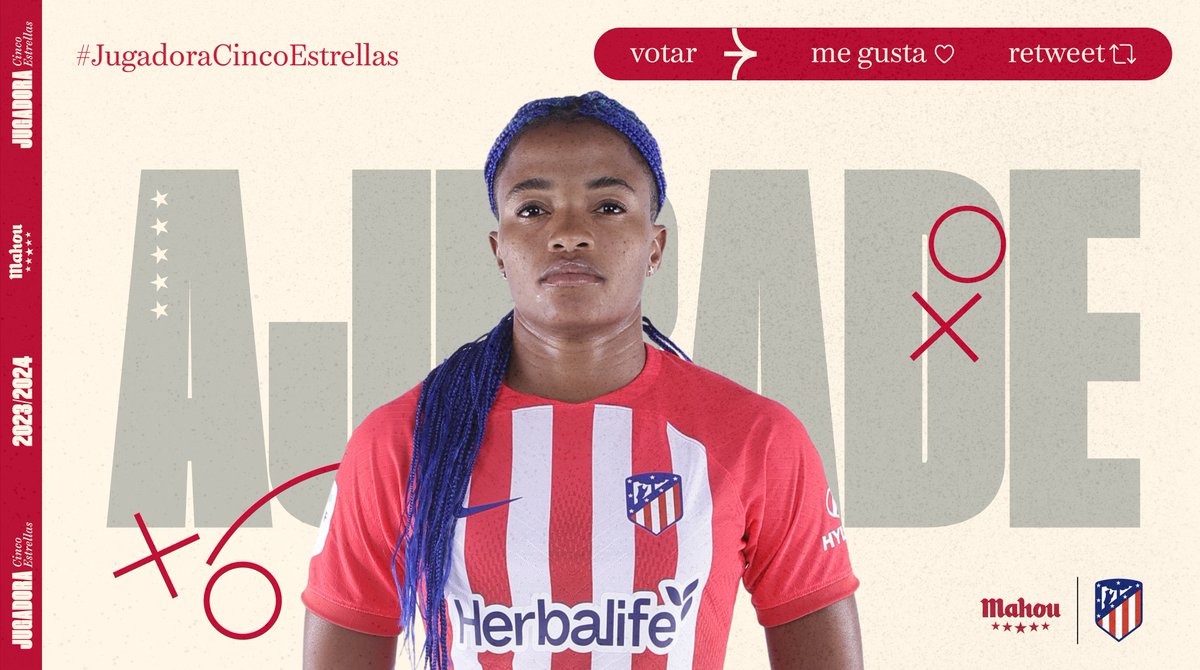 RT o MG si crees que @Rasheedat08 ha sido la #JugadoraCincoEstrellas del @AtletiFemenino en abril (2/6)