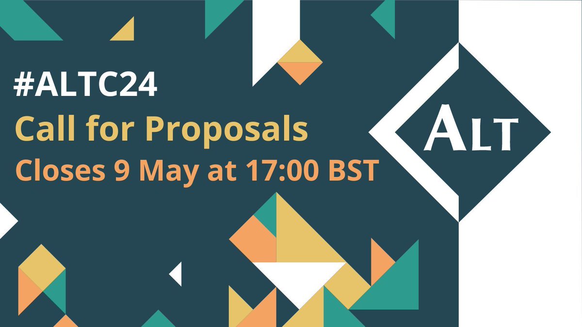 New at #ALTC24: 60min radio shows Are you an aspiring radio DJ, or just fancy contributing something a little different to the conference? You’ll have 1hour to play your favourite tunes & chat all things learning tech. Call for proposals closes 9 May buff.ly/4dcksYv #altc