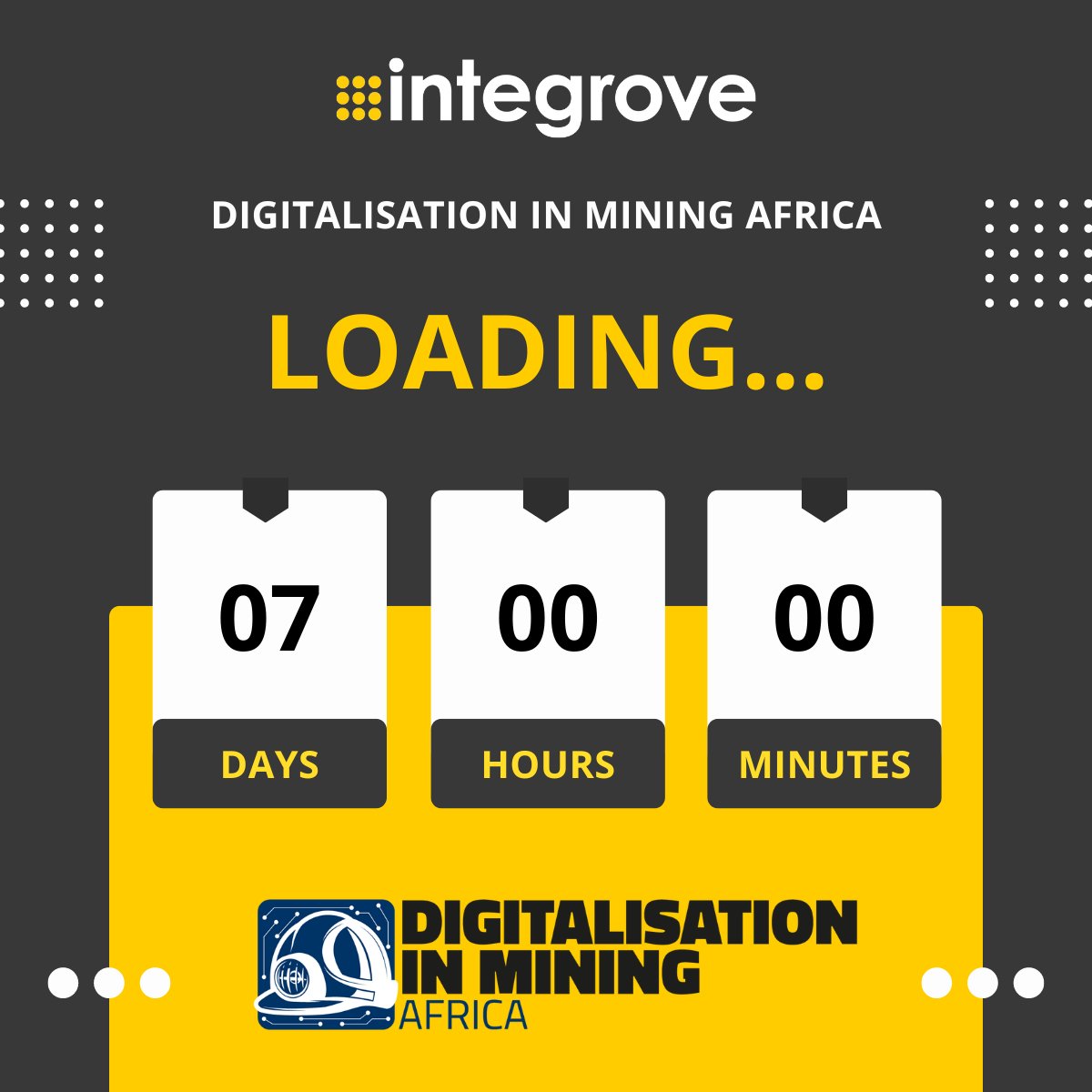 📢 One week to go until Digitalisation in Mining Africa! 

Don't miss out on our keynote showcase and round table discussion. Reserve your spot now! 

#Mining #Digitalisation #IndustryTrends