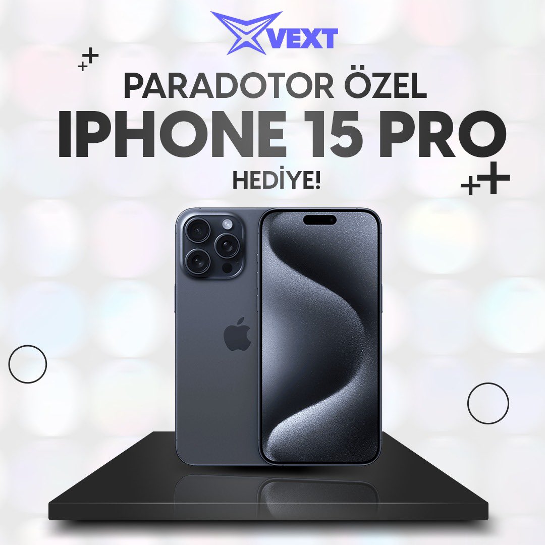 İPHONE 15 PRO; HEDİYE ETKİNLİĞİ🎁 Bu paylaşımı RT et, Vext Telegram kanalına katıl 👇🔥 t.me/vext_turkiye