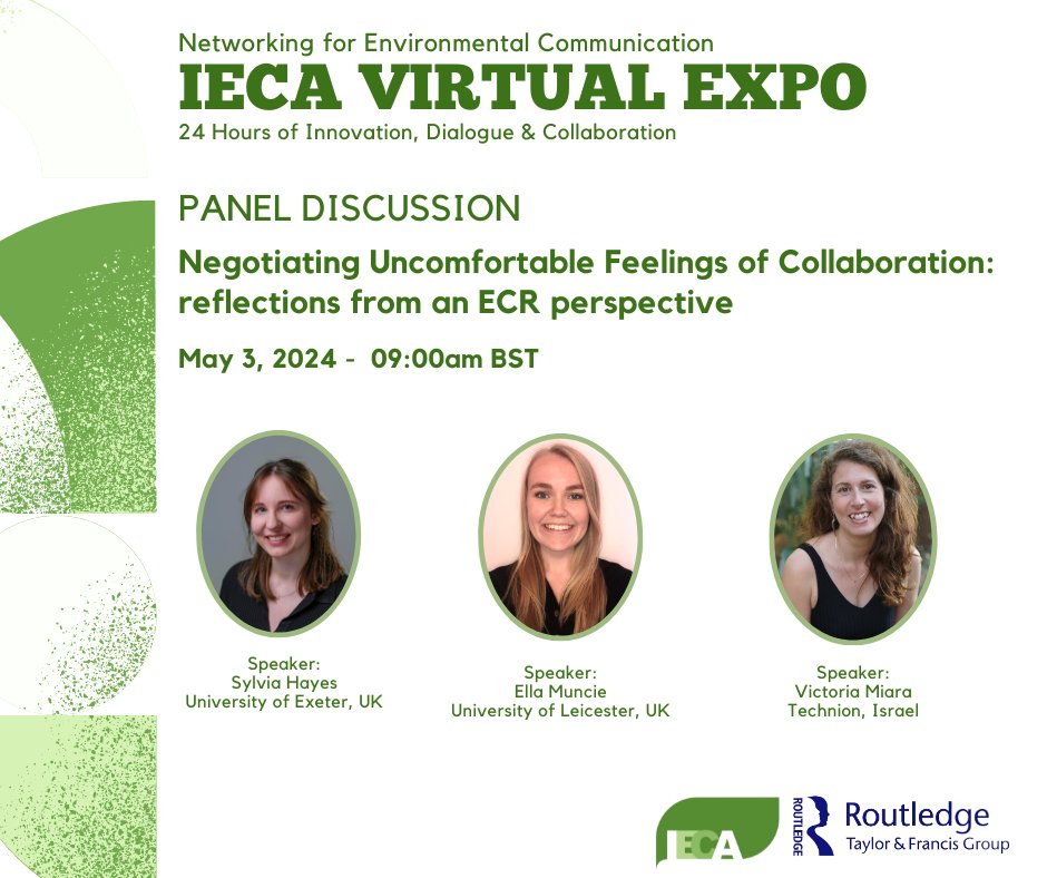 sylviahayes98's tweet photo. Come along to our discussion this Friday to learn about our experiences working with external partners! 

This is part of IECA's 24 hour expo with talks from env com researchers around the world.

Zoom link: https://t.co/3xh8cGrE4q

Program of events: https://t.co/2pwlIzBLVE https://t.co/uuRSgflC03