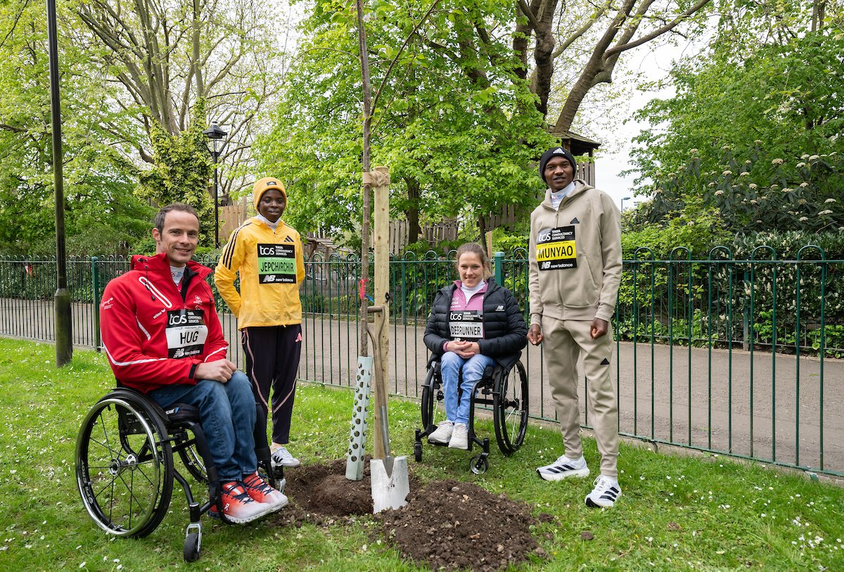 The four champions of the 2024 TCS London Marathon recently planted trees on World Earth Day to join the London Marathon Living Hall of Fame. Over the next decade, more than 150 trees will be planted in locations across London for every elite race winner in the event's history