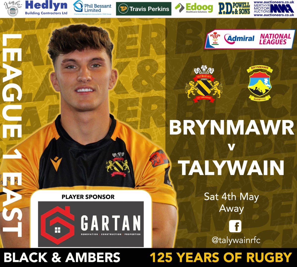 This Saturday is our last away game of the season and its a big one! We travel to Brynmawr to face the league leaders and look to avenge the result from earlier in the year. Come and get behind the boys and show them your support in this top of the table clash. 🖤💛🖤💛