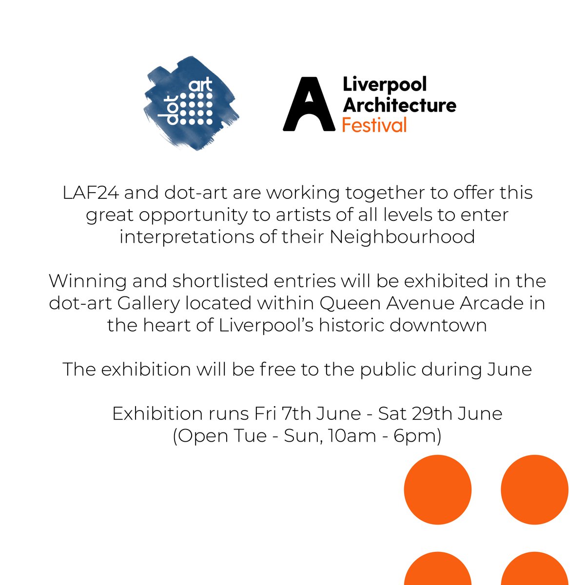 ARTISTS - What does your neighbourhood mean to you?🖌🏘 OPEN CALL - “A Window to your Neighbourhood' dot-art x @LAF_UK invite you to produce art showcasing the unique character of Liverpool City Region's diverse neighbourhoods. ⏳Closes 12th May bit.ly/442Z5EF