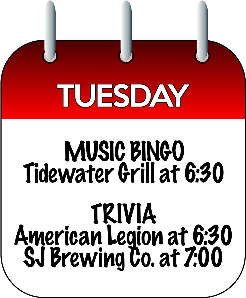Join us tonight for TRIVIA at SJ Brewing Company, or the American Legion or for MUSIC BINGO at Tidewater Grill ... Free answer is ***Kill Van Kull*** Hope to see you all tonight! 
#TRIVIA30 #WakeUpYourBrain #triviatuesday