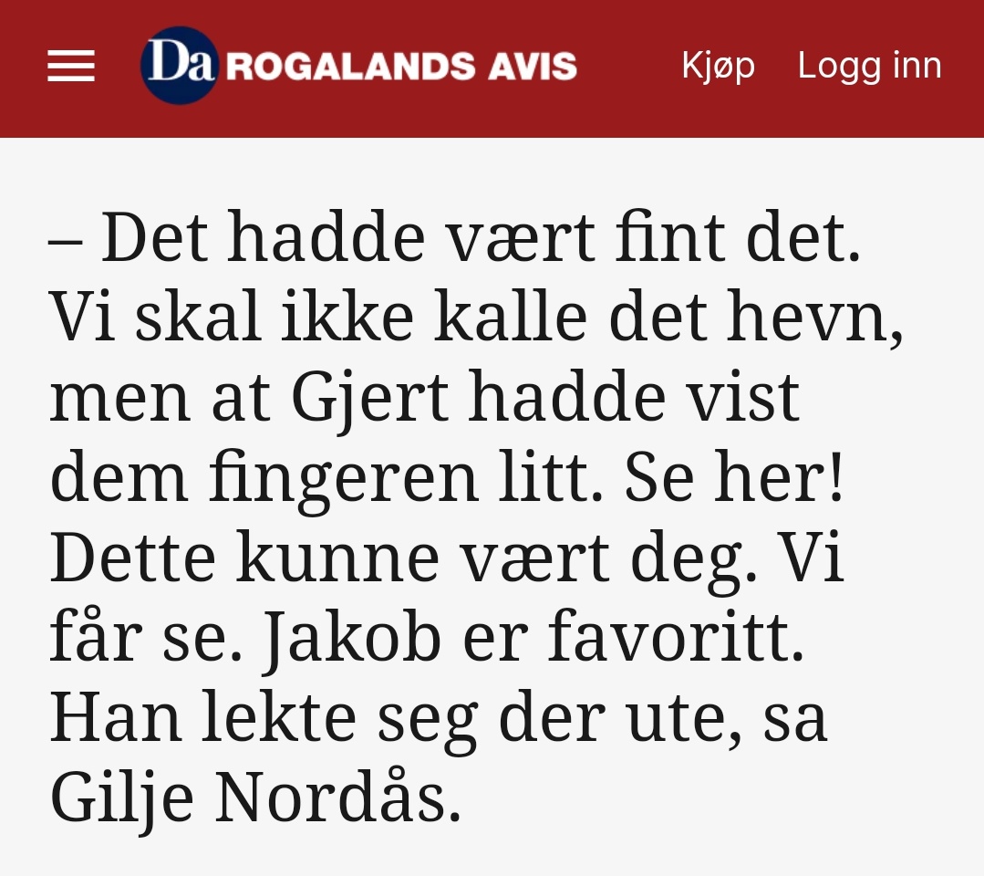 Gilje Nordås har oppført seg litt uggent mot brødrene Ingebrigtsen tidligere også.

dagsavisen.no/rogalandsavis/…