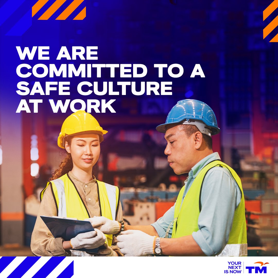 Ensuring the health and safety of our workforce is fundamental to our operations. Our strategy is in TM's Occupational Safety, Health and Environment (OSHE) Policy.

#TM #YourNextIsNow #WorldDayForSafetyandHealthatWork