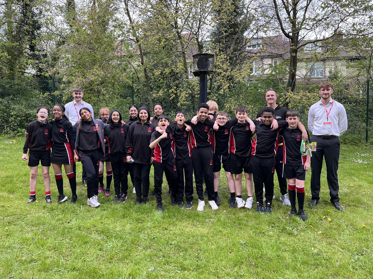 Some of our Y8 pupils delivering a sports day session yesterday to the Y7s as part of the On Track to Achieve programme run by the @DameKellysTrust