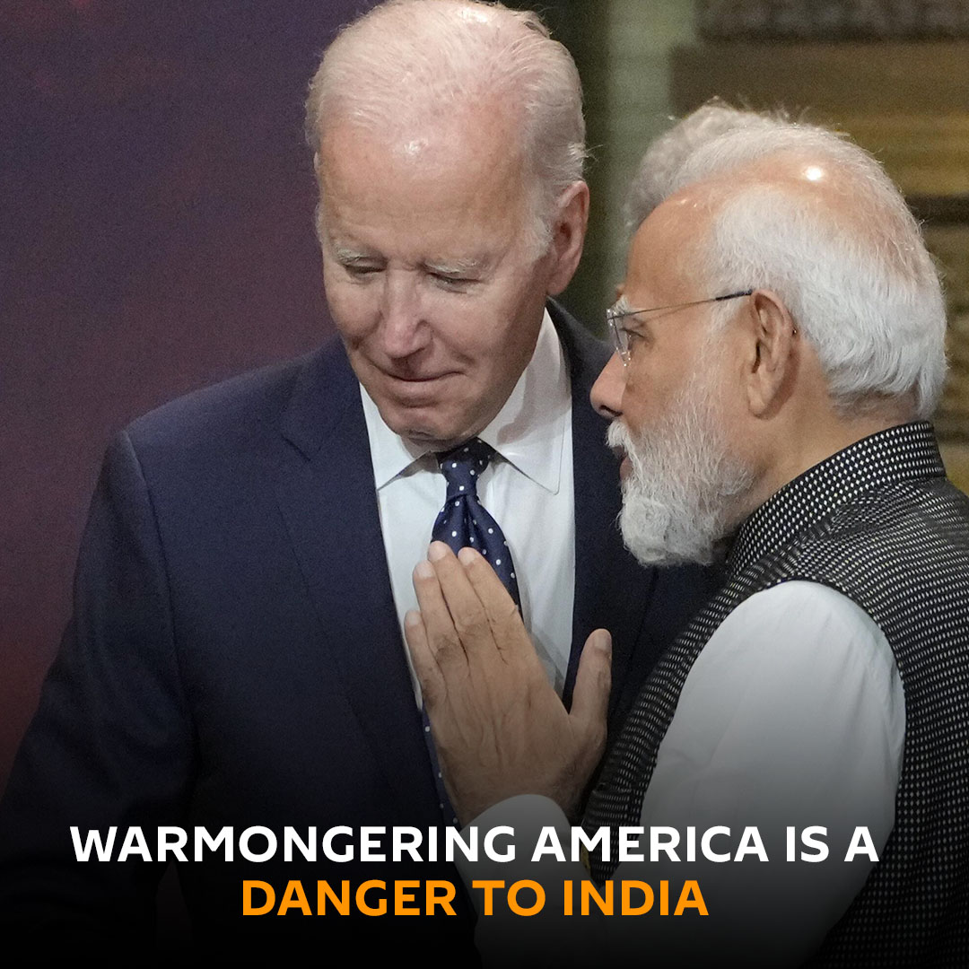 🇮🇳 Warmongering America is a danger to India The US has not waged wars for only 16 of its 248 years of existence. With such aggression programmed in its DNA, the US empire will be extremely dangerous over the next decade, as the American Century comes to an end: geopolitical