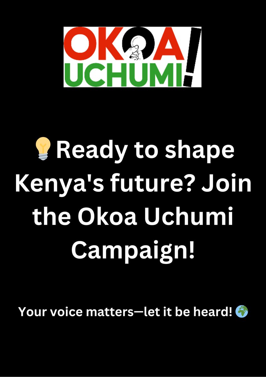 📣 Attention all Kenyan citizens, oya oya! Take a stand with the Okoa Uchumi Campaign! Join us here: docs.google.com/forms/d/e/1FAI… Together, let's advocate for smart borrowing and prudent financial management. Your voice matters, so make sure it is heard! 📢 #OkoaUchumi…