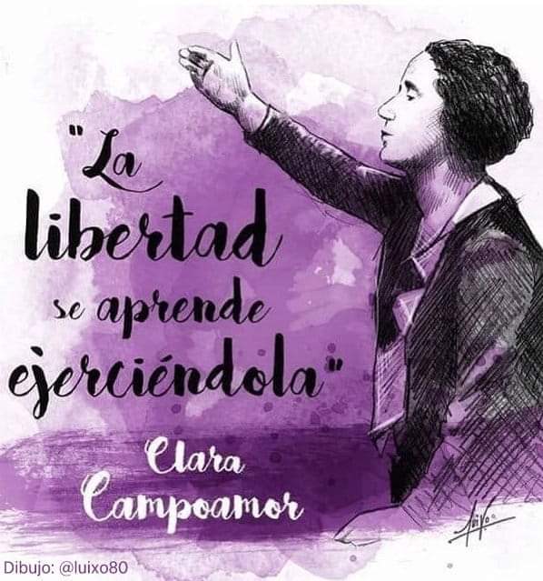 El 30 de Abril de 1972 se apagaban los ojos de #ClaraCampoamor. 
Su voz, su lucha y su fortaleza me acompañarán hasta el fin de mis días.
