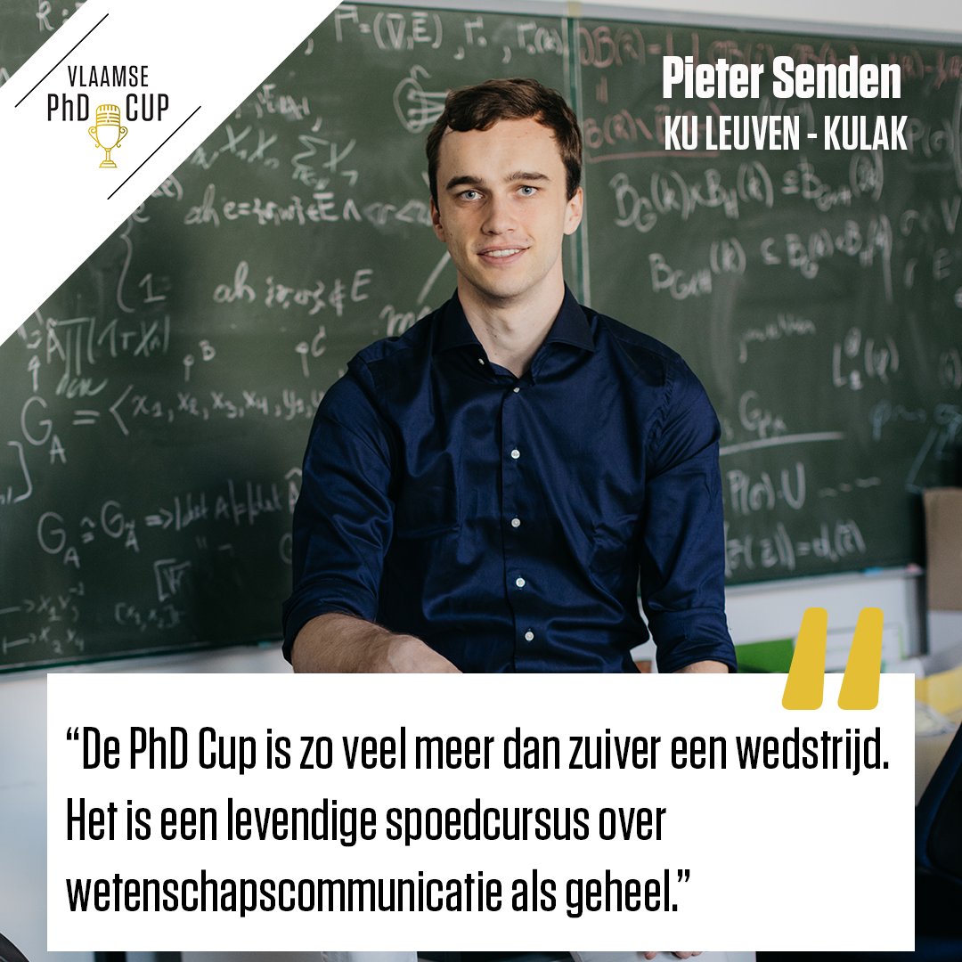 'De #PhDCup is zo veel meer dan een wedstrijd - het is een levendige spoedcursus #wetenschapscommunicatie' Niet onze woorden, maar die van Pieter Senden @KU_Leuven @KULeuvenKulak 😊 Lees z'n testimonial op phdcup.be/testimonials-2… Ben jij #PhDone? Doe mee aan #PhDCup 🏆