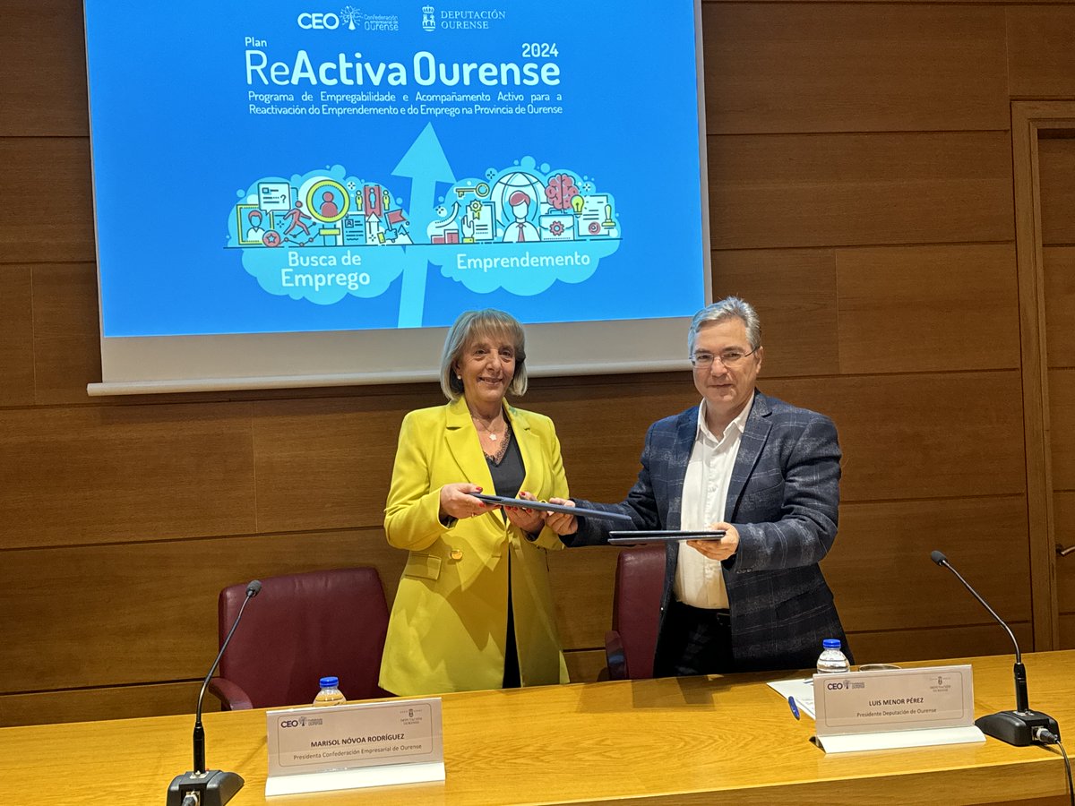 A Deputación e a Confederación Empresarial de Ourense reforzan a súa colaboración cunha nova edición do Plan ReActiva Ourense de fomento dixital do emprego e emprendemento depourense.gal/index.php/actu…