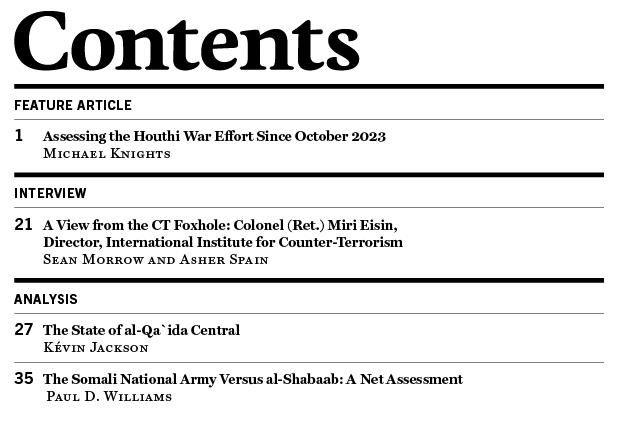 NEW Release: The April issue of CTC Sentinel is out now: ctc.westpoint.edu/april-2024/