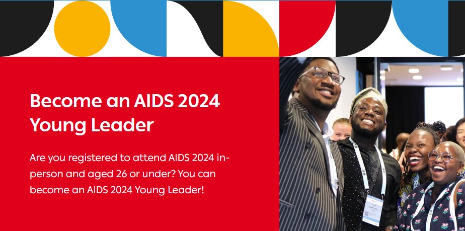 ✋ Are you 26 or under and attending #AIDS2024 in person? You could benefit from exclusive #professionaldevelopment opportunities! ✅ Find out more & apply to the AIDS 2024 Young Leaders Programme by 7 May! bit.ly/3J4Yh8F