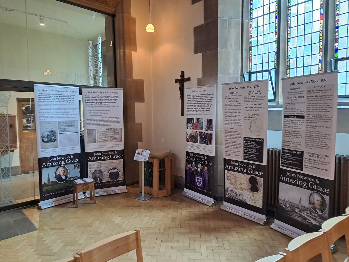 On this day in 1764, John Newton (former slave ship captain and later the author of Amazing Grace) came to preach at our Church, taking as his text Psalm 130 vv3-4. Delighted to host an exhibition in church this month from @CowpNewtMuseum as we mark the anniversary.