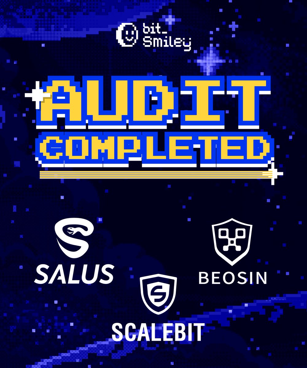 We've successfully completed our audit! Big shoutout to our team for their hard work and dedication. And thanks for the audit from the trusting partners @salus_sec, @Beosin_com and @scalebit_. Get ready for what's coming for ya, bitSmiley fam!