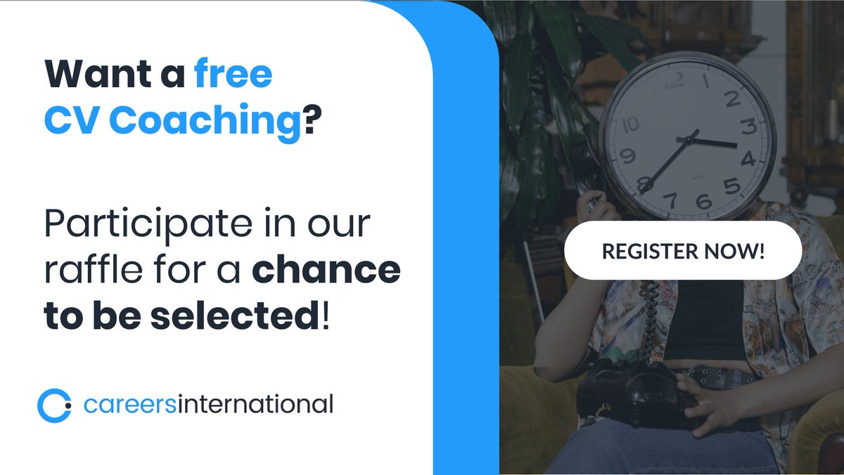 Want a free CV Coaching? ⏲️ What are you waiting for? 🚀 Our coaching session helps you take the next step towards career success! 📝 Fill out the form now for a chance to be selected in our raffle careersinternational33.jobinar.com #cv #professionaldevelopment #careerdevelopment