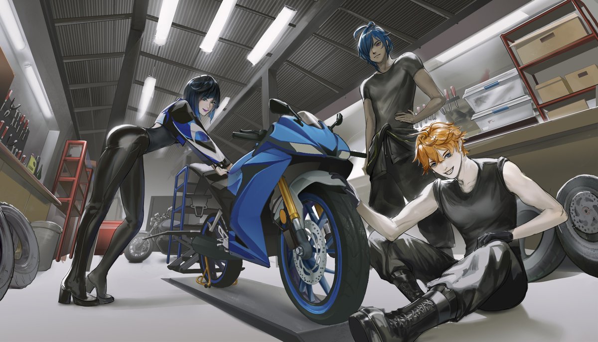 A motorcycle repair shop.
#TeyvatFashion #GenshinImpact #原神