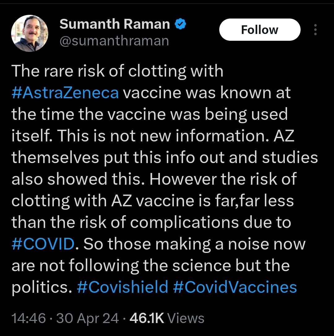 'Pure Propaganda Politics' Is being peddle by left lobby to make people panic. #Covishield #CovidVaccines