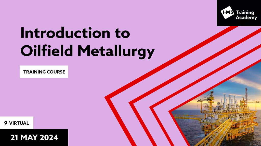 IOM3 Training Academy are delighted to be working with Clayton Thomas on this one day virtual course Introduction to Oilfield Metallurgy. 🗓️21 May 2024 This is one of the 6 courses available in our Metallurgy in Practice suite. To register go to: iom3.org/careers-learni…