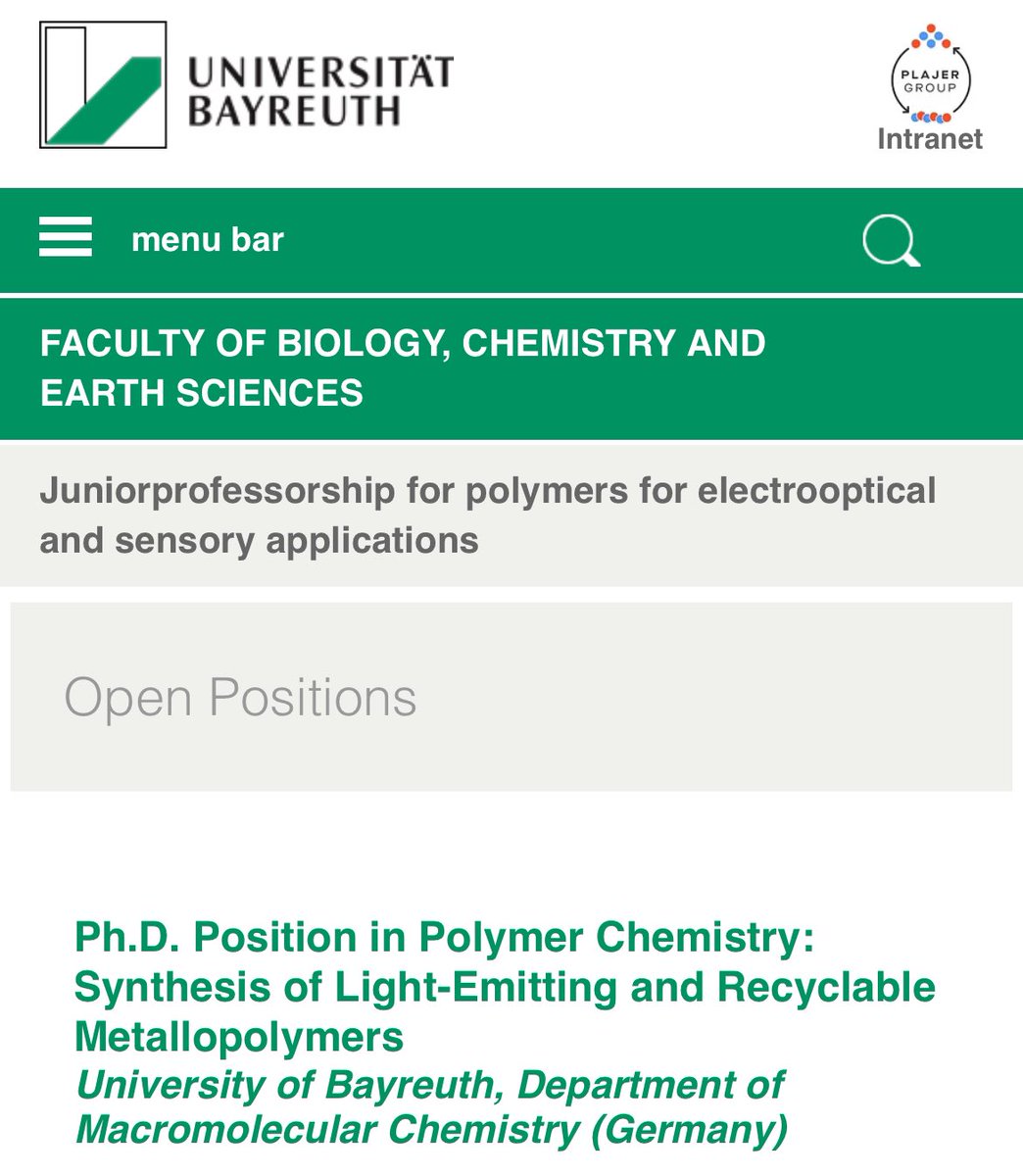 🗣️!! Please retweet !!🗣️ We have an open PhD position for an exciting new project at the interface of transition metal and polymer chemistry in close collaboration with the physics department. Come and help us design the next generation of light-emitting polymers here at @unibt