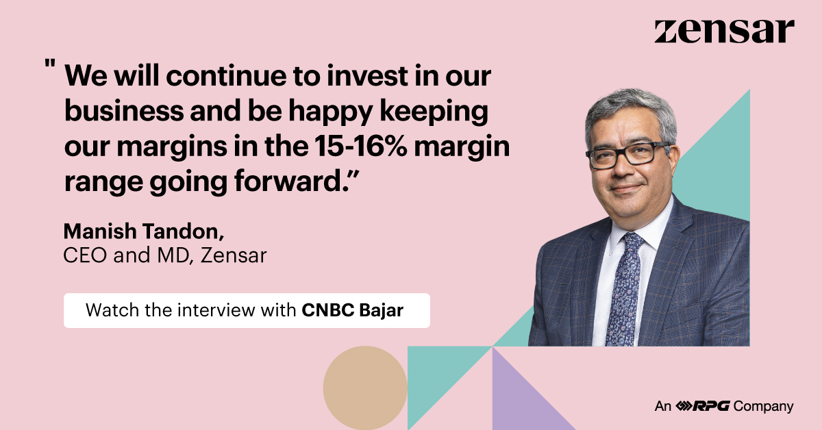In an exclusive conversation with @CNBCBajar, Manish Tandon, CEO and MD of Zensar, shares his invaluable insights on our company's #Q4FY24 performance and more. Watch the interview here: lnkd.in/dEjf-xA5 Read our press release for more details: lnkd.in/dSEjXyNi