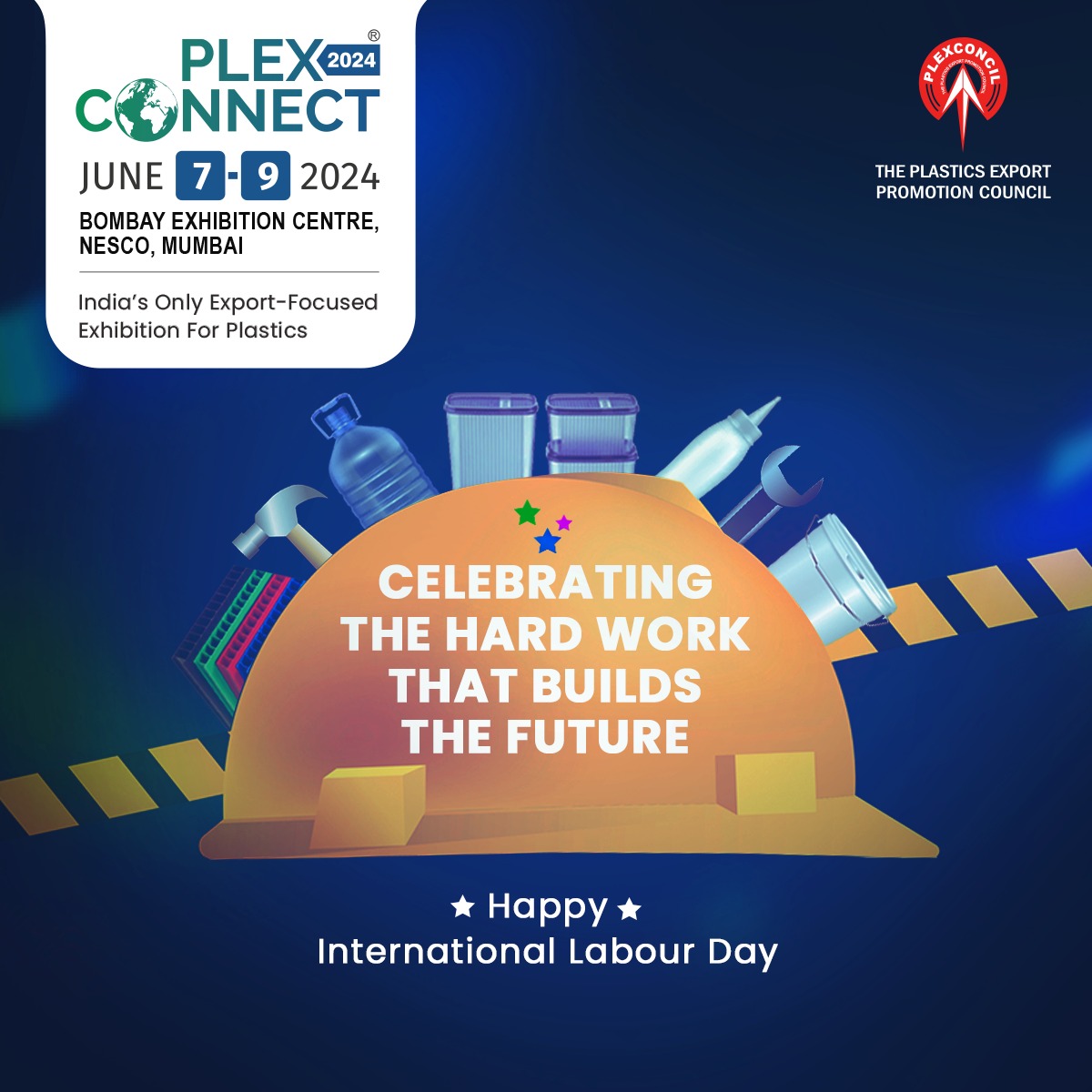 This #InternationalLabourDay, we salute the ones who are turning ideas into innovations, products into profits, and challenges into opportunities.

#PlexConcil #PlexConnect #PlasticExport #PlasticExportCatalyst #PlasticsIndustry #LabourDay