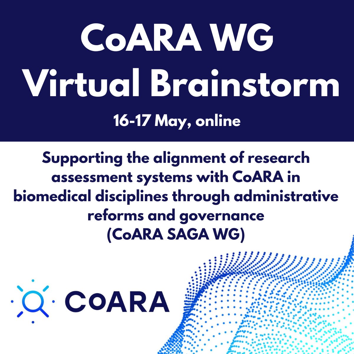 📢If you work in the admin & governance team of a biomedical research institution, we need you! Join the upcoming @CoARAssessment WG Virtual Brainstorm to help equip institutions with tools to implement changes in #ResearchAssessment schemes & processes ℹ️ bit.ly/3xQjtg7