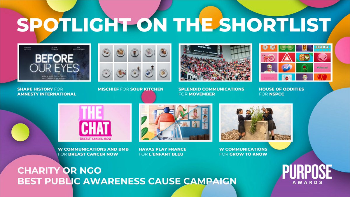 💡Spotlight on the Shortlist💡#PurposeAwardsEMEA Congratulations to our nominees in the Charity or NGO Best Public Awareness Cause Campaign Category! Book your tickets to the ceremony➡️shorturl.at/hqxP1