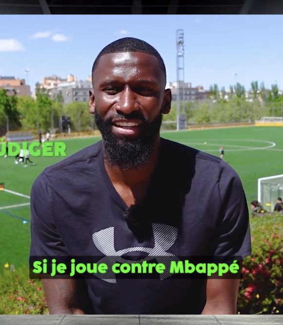 🗣️ Rüdiger: “If we play Mbappe in the final, we will beat him. If Mbappe dribbles past me, I will smash him (laughs).” @lemediacarre