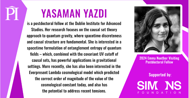 Congratulations to, @stpDIAS @scienceirel @IrishResearch Pathways Postdoctoral Fellow, Dr. Yasaman K. Yazdi who has been announced as one of the 7 winners of the Emmy Noether visiting postdoctoral fellows award from the Perimeter Institute. #DIASdiscovers
perimeterinstitute.ca/news/meet-2024…