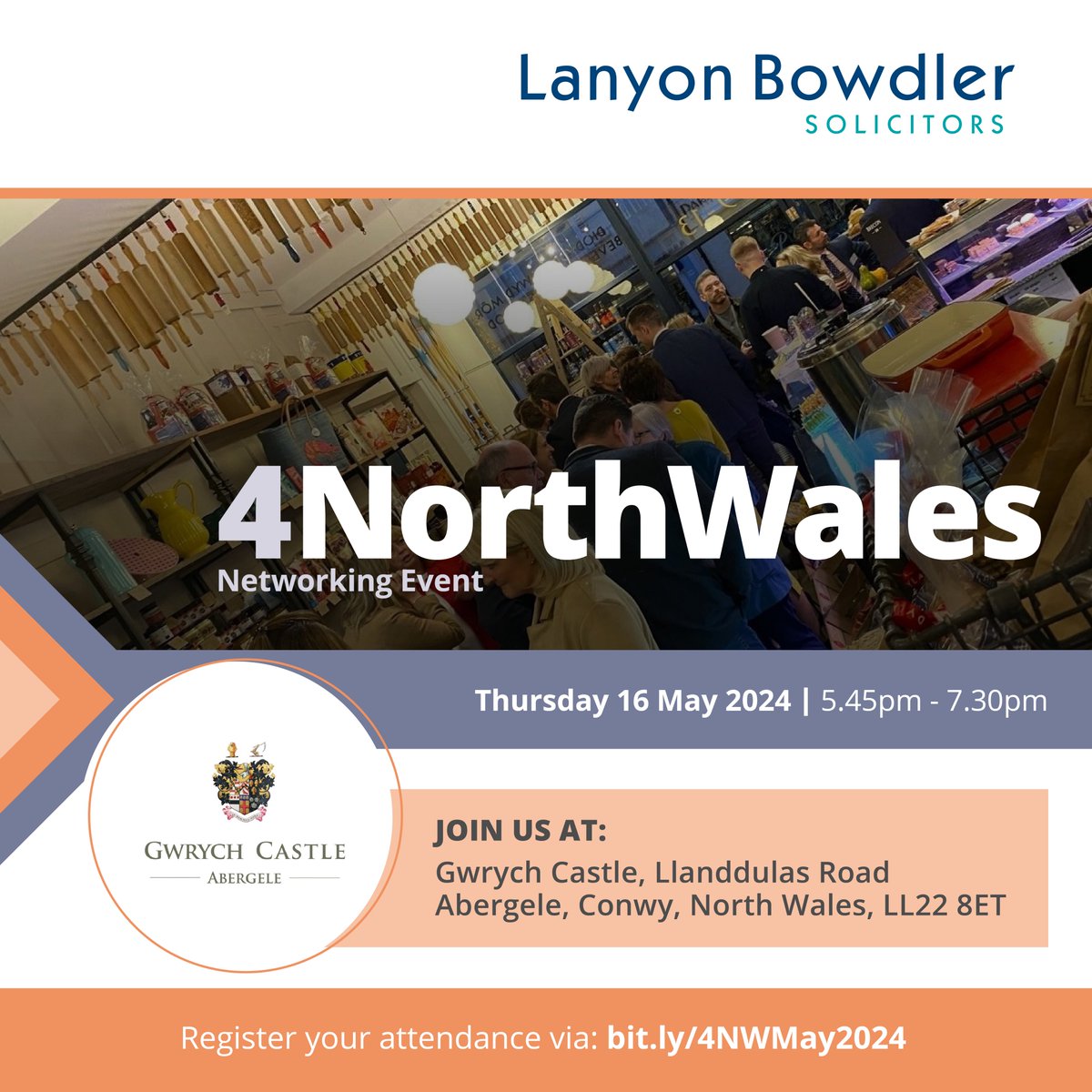 Join us at our next 4NorthWales networking event, which will be taking place at @Gwrych_Castle on Thursday 16 May 5.45pm – 7.30pm.🏰 Gwrych Castle is an imposing gothic ruin on the picturesque North Wales coastline. Book your FREE places now 👉bit.ly/4NWMay2024