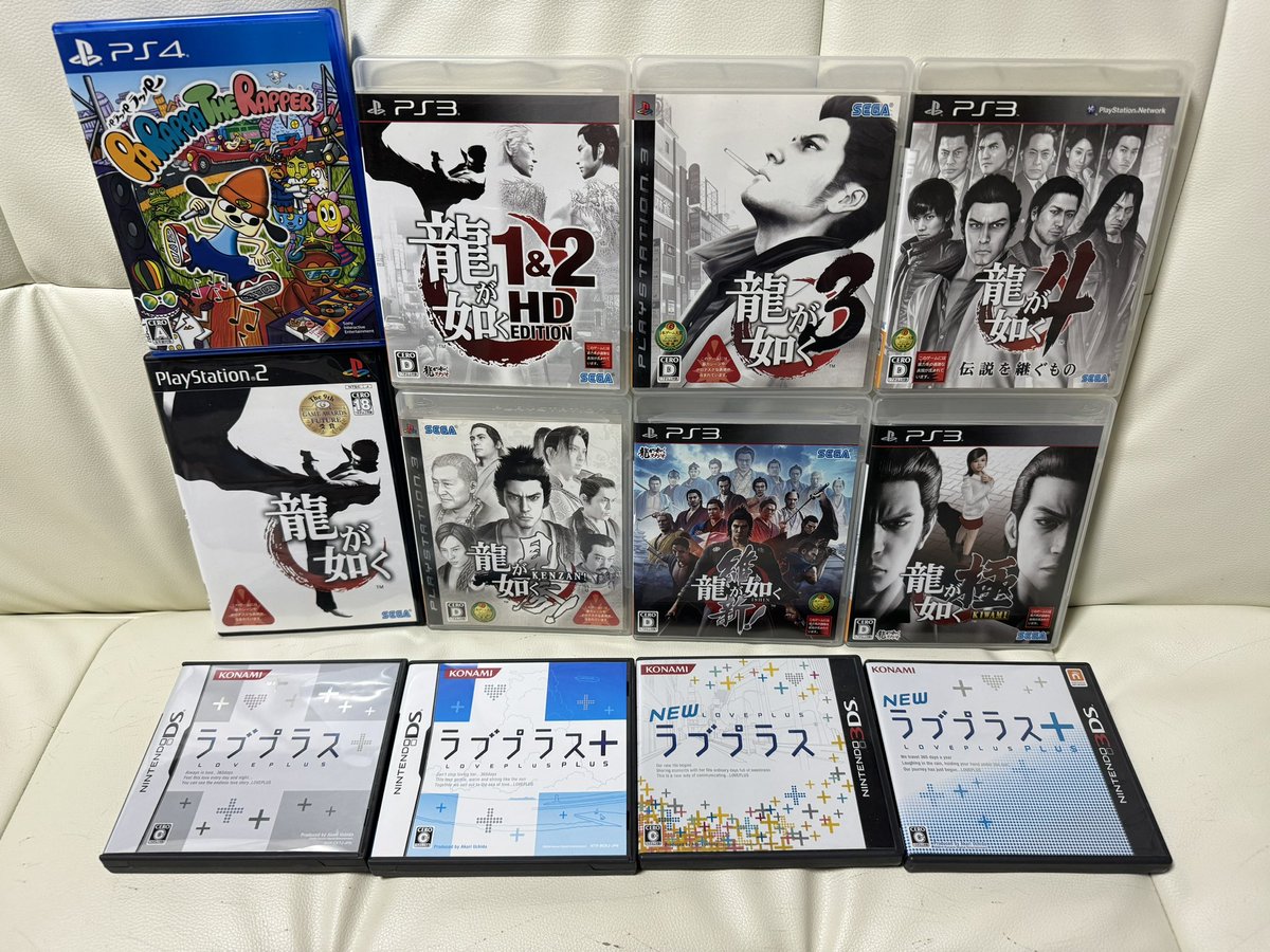 24年4月に買ったものまとめ(ゲーム編)

・PS4版パラッパ追加！
・龍が如く、PS3版を中心に追加！
・ラブプラスシリーズ初購入&コンプリート！

4月の最初と最後しか買い物してないのだが、12本も買ってたのか…？