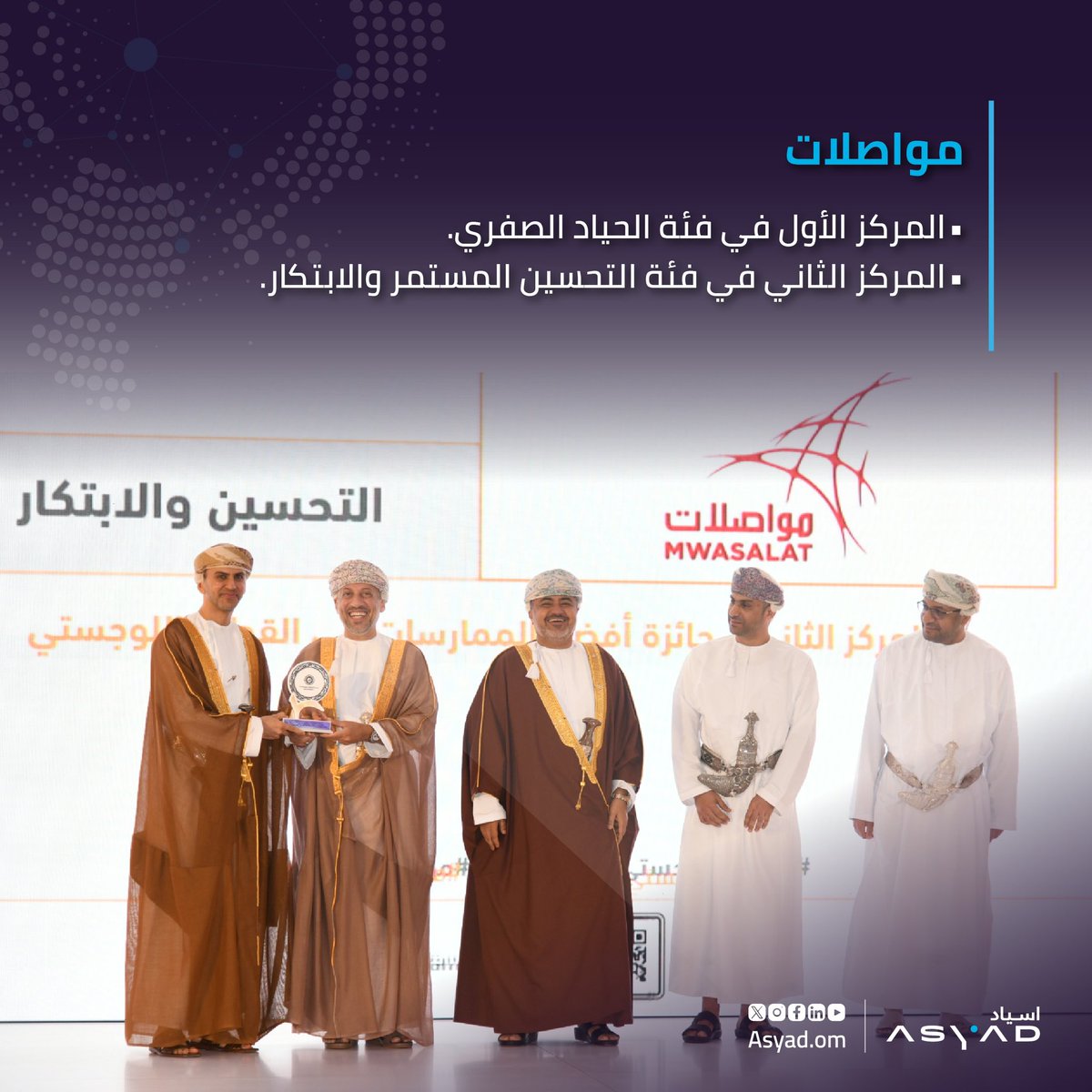 #مجموعة_أسياد ممثلة بمختلف أذرعها التشغيلية تؤكد ريادتها في القطاع اللوجستي بحصولها على عدد من الجوائز ضمن جائزة أفضل الممارسات اللوجستية للعام 2024 وذلك ضمن فعاليات اليوم العُماني للقطاع اللوجستي.⚓️🛳️

#اليوم_اللوجستي_2024