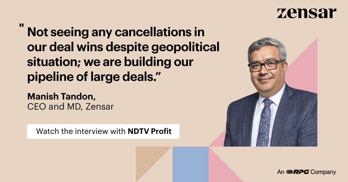 In an exclusive conversation with @NDTVProfit, Manish Tandon, CEO and MD of Zensar, shares his invaluable insights on our company's #Q4FY24 performance and more. Watch the interview here: lnkd.in/dEjf-xA5 Read our press release for more details: lnkd.in/dSEjXyNi