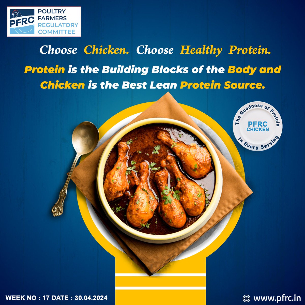 Choose Chicken. Choose Healthy Protein. Protein is the Building Blocks of the Body and Chicken is the Best Lean Protein Source.

#food #protein #health #eyesight #vitamin #immunity #yummy #diet #dinner #foodie #chicken #homemade  #healthyfood  #poultryfood #pfrc #pfrctn