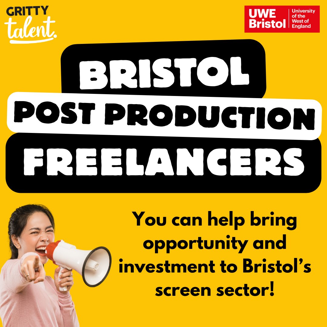 🚨Bristol Post Production Freelancers🚨 If you have just two minutes to spare and want to support the region’s screen sector through this UWE research project, you can fill out this short survey: shorturl.at/abnE3 More info: shorturl.at/drtD2
